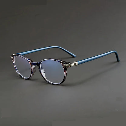 Reading Glasses Unisex – Small Round Frame Anti Blue Light Eyewear With Plastic Titanium Frame