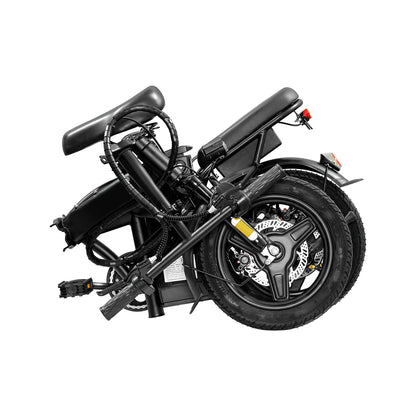 T5 Lightweight Folding Electric Bike for Adults 48V 750W Peak Power 20MPH 18-22 Miles Range 14Inch Disc Brake Commuter E-bike