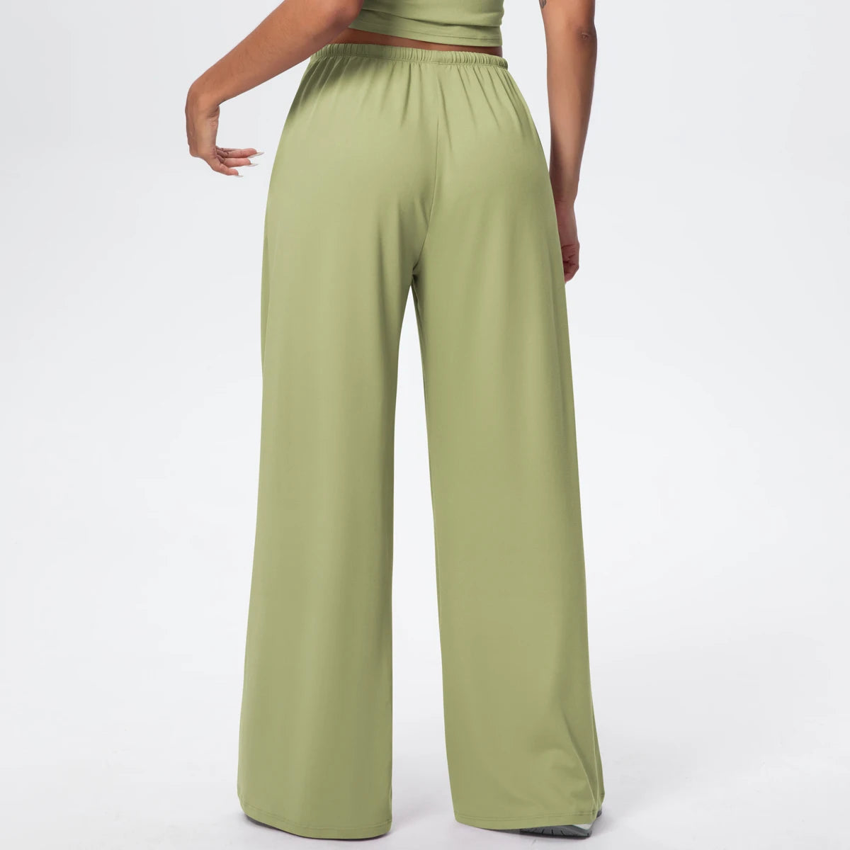 Breathable Solid Color Loose Yoga Pencil Pants Lifting Buttocks Sports Quick Drying Wide Leg Pants With Pockets Gym Yoga Pants