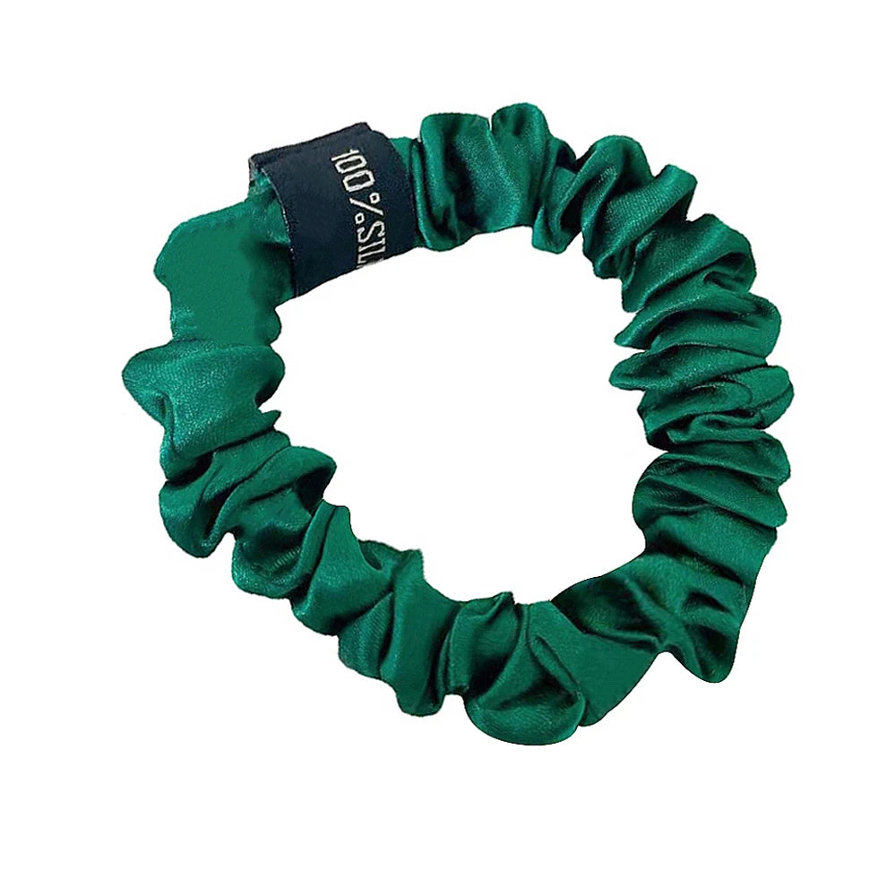 100% Pure Mulberry Silk Scrunchies Hair Bands Ties Gum Elastics Ponytail Holders for Women Girls Hair Accessories 19 Momme 1.5CM