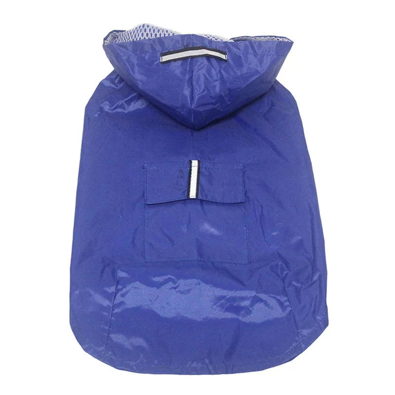 Dog Raincoat Waterproof Hoodie Jacket Rain Poncho Pet Rainwear Clothes with Reflective Stripe for All Sizes Big Puppies