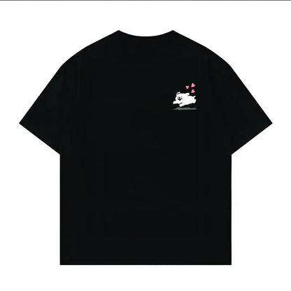 2025 New Snoopy Printing Cotton T-shirt Animation Cartoon Men and Women with The Same Loose Pure Cotton Cute Pure Cotton Top