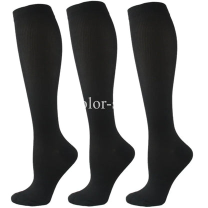 Compression Sports Socks - 3 Pairs Anti Slip Knee High Socks for Football & Basketball