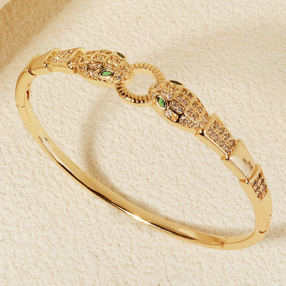Europe and America Classic Snake Bracelet For Women Stainless Steel Zirconia Nail Bangle Trendy Jewelry Summer