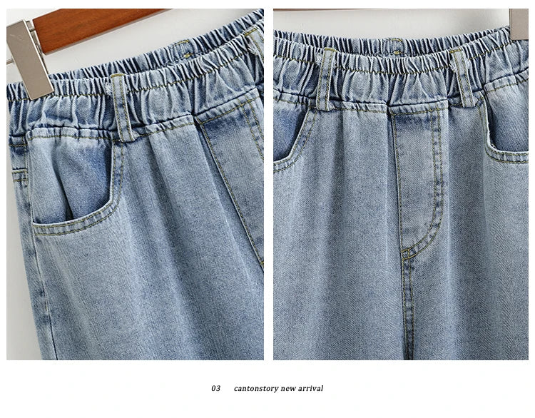Spring Fall Casual Oversize Denim Pants 2026 Plus Size Hight Waist Wide Leg Jeans Women Korean Streetwear Washed Pants