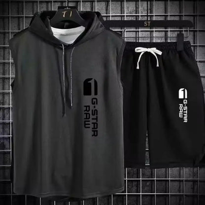 Men's track suit summer sportswear two-piece t-shirt shorts brand tracksuit jogging men's sports suit fitness clothes exercise