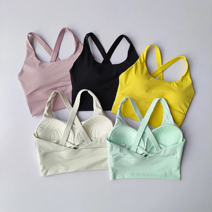 Sports Bra Shockproof - High-Intensity Push-Up Running Gym Bra With Fixed Shoulder Strap