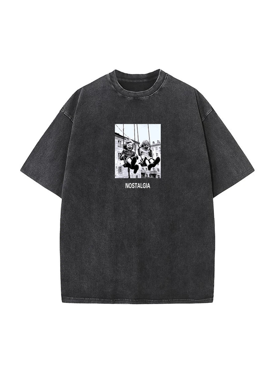 Retro Printed Cotton T-Shirt - Vintage Hip Hop Loose Tee