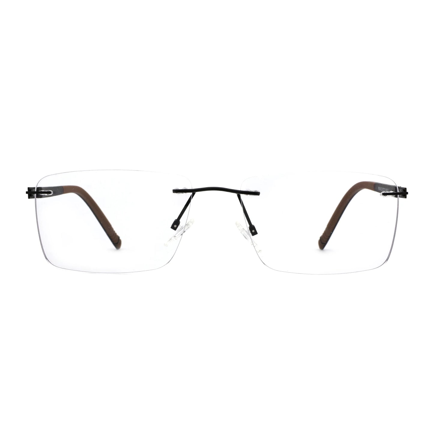 Rimless Prescription Glasses - Men's Rectangle Optical Eyeglasses With Anti Blue Light Lenses