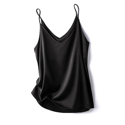 20246 Summer Camisole Slim Vest Sexy Women Sleeveless V-Neck Gray Tee Tank Tops Female Solid Black/White Korean Crop Tops Y2k