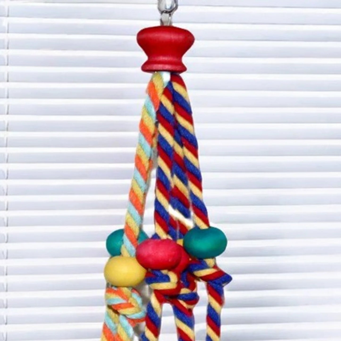 Cage Hanging Rope Bird Climbing Chewing Toys Multicolored Natural Wooden Bird Chewing Toys for Conure Cockatiel Budgies