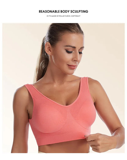 S-7XL Plus Size Thin Non-underwire Bra Zero Bondage Women's UnderwearSports Yoga Wireless Vest Seamless adjustable Brassiere