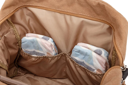 Soboba Large Capacity Diaper Backpack for Mom with Soft Corduroy Fabric and Convenient Design