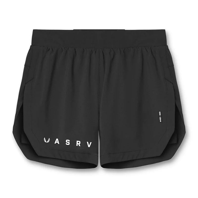 ASRV Mens Gym 2 in 1 Jogger Sport Short Pants Man Quick Dry Running Workout Basketball Shorts Male Gym Fitness Sweatpant Bottoms