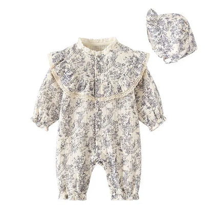 Baby Girl Romper - Korean Style Autumn Toddler Clothes 0-24 Months Cotton Print