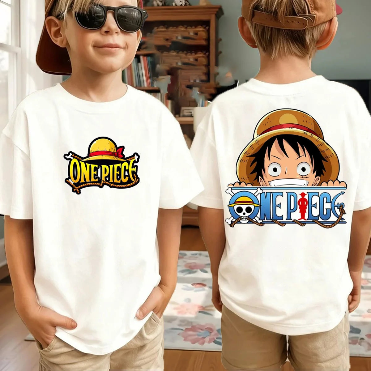 One Piece Japanese Anime Printed Men's T-Shirt Roronoa Zoro Boy Children's Harajuku Short Sleeve Kids Luffy T-shirt Clothing