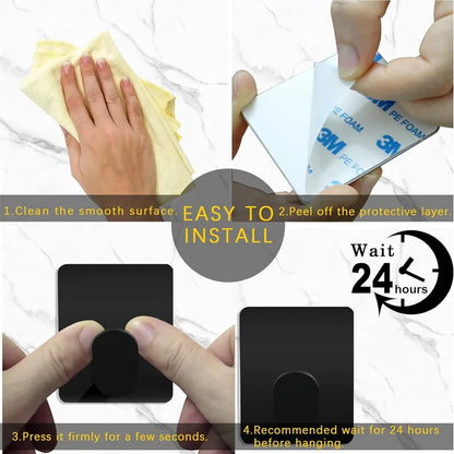 Heavy Duty Wall Hooks - Stainless Steel Adhesive Towel  Clothes Hangers for Bathroom  Kitchen - ZOOMNSTORE