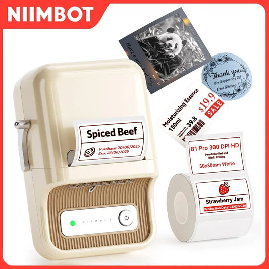 Niimbot B21 Pro 300DPI Portable Printer Thermal Label Bluetooth Sticker Maker For Business Home, Print Barcode Photo Note Label