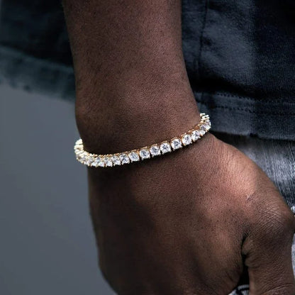 Luxury Crystal Tennis Bracelet Hip Hop Bracelet for Men Homme Trendy Punk Zirconia Couple  Chain on The Hand Streetwear Jewelry