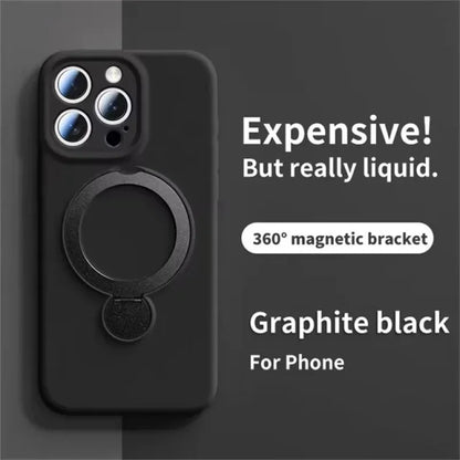 Original Liquid Matte Magnetic Stand Phone Case for iPhone 17 16 14 15 Pro Max For Magsafe Wireless Charge Shockproof Back Cover