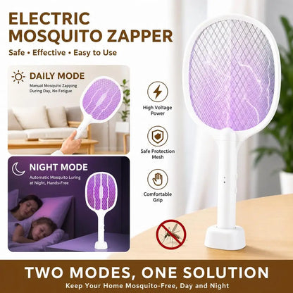 Rechargeable Foldable Electric Mosquito Swatter Photocatalyst Mosquito Trap Lamp Dual-use Electric Shock Bug Zapper For Indoor