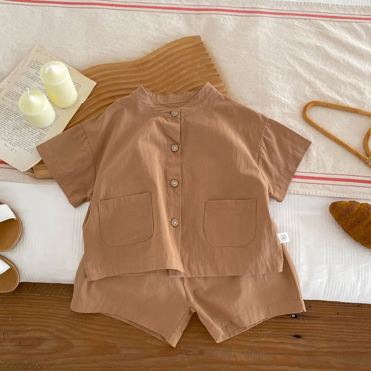 MILANCEL Chidren Clothing Set Casual Boys Suit  Short Sleeve Shirt And Pants 2 PCs Clothes Suit