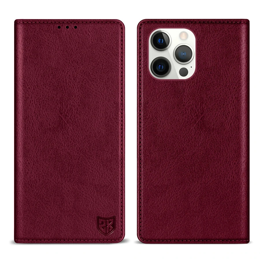 Wallet Skin Friendly Card Slot Magnetic Flip Leather Case For iPhone 17 Pro Max Air 16e 16 15 14 Plus 13 12 11 XR Card Holder
