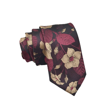 Mens Jacquard Tie - Floral Dot Necktie for Weddings  Daily Wear