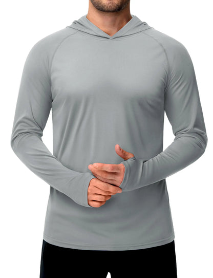 TACVASEN Sun Protection T-Shirts Mens Long Sleeve Hoodie Casual UV-Proof T-Shirts Breathable Lightweight Quick Dry T-Shirts Male