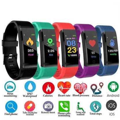 HD Color Screen 115plus Smart Band Heart Rate Health Watch Waterproof Sports Bracelet