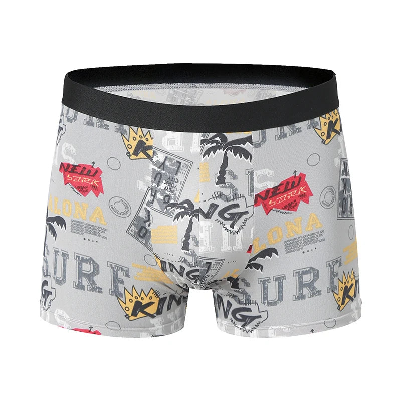 Mens 10-Piece Fashion Underwear Set - Comfortable Large Size Printed Boyshorts