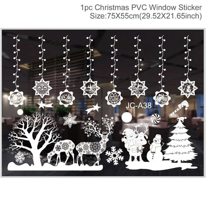 Merry Christmas Window Sticker - Holiday Home Decorations 2024-2025