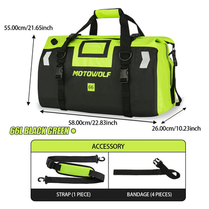 Waterproof Motorcycle Dry Bag - Reflective Duffle for Travel Hiking Camping Fishing