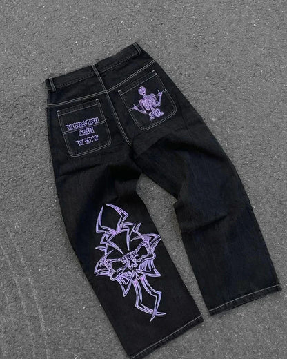 American Street Fashion Trend Big Pocket Loose Jeans Women Harajuku Y2K New Hip Hop Vintage Oversized Jeans Unisex Mopping Jeans