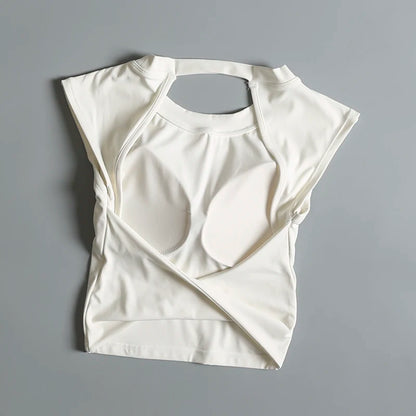 Backless Sports T-Shirt – Women's Slimming Yoga Top With Quick Dry Vest