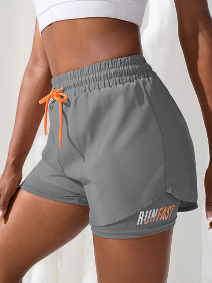 Women's High Rise Yoga Shorts - Elastic Waistband, Breathable Running Shorts