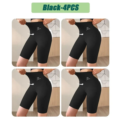 High Waist Womens Sports Shorts - Seamless Fitness Biker Shorts with Scrunch Butt Design