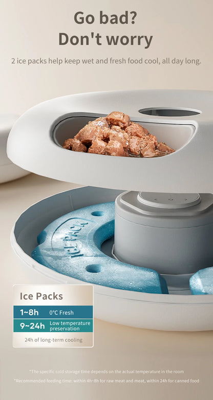 ROJECO 6 Meals Automatic Pet Feeder Smart Cat Food Dispenser For Wet & Dry Food Kibble Dispenser Accessories Auto Feeder For Cat