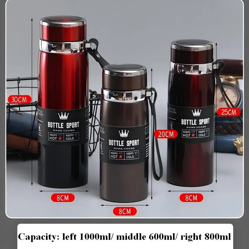 800ml/1000ml 316 Stainless Steel Thermos Cup Sports Home Travel Kettle Portable Sling Kettle Large Capacity Outdoor