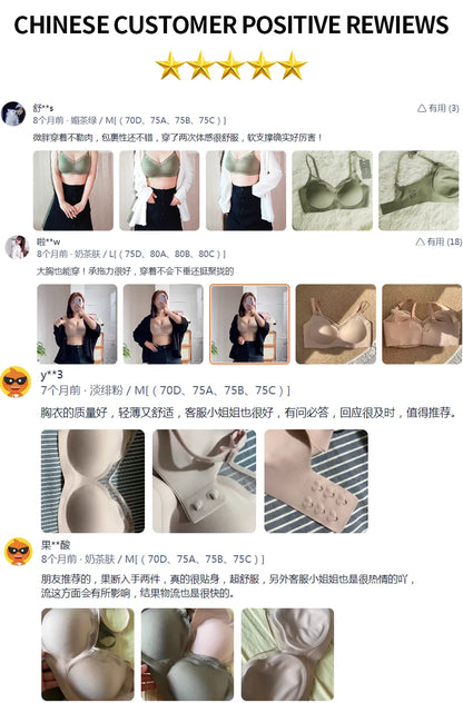 Push Up Bra Wireless Seamless Bra - Breathable Everyday Supportive Bralette