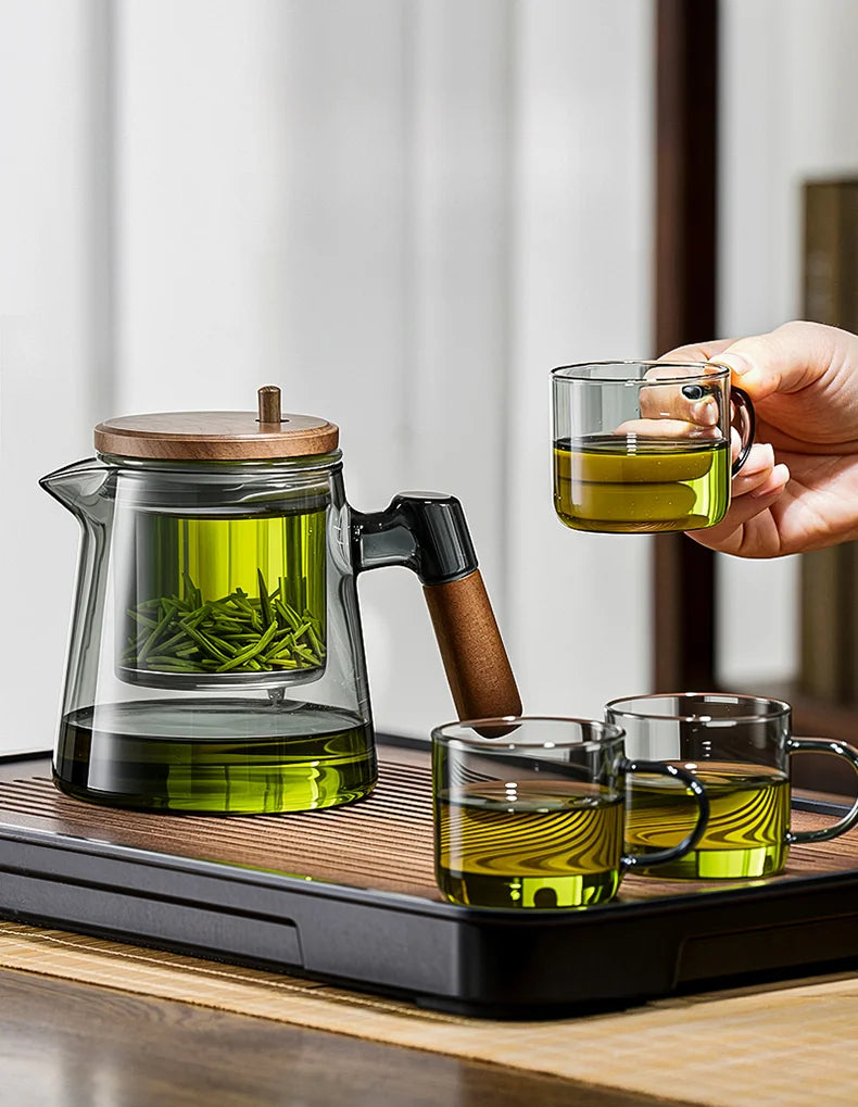 Large Capacity Dividing Teacup with Removable Glass Inner Tank - Tea Ceremony Water Separation Filter
