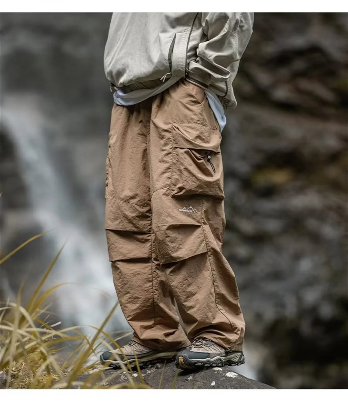Vintage Baggy Hiking Cargo Pants Men Waterproof Casual Sport Jogging Sping Summer Parachute Pants Outdoor Wide Leg Trousers