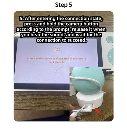 DANMINI 5 "tuya baby monitor 2K high definition WiFi remote mobile APP control up, down, left and right rotation gimbal camera