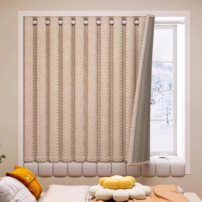 Insulating Blackout Curtains – Thermal Double Layer Windproof Panel for Winter Frost Protection
