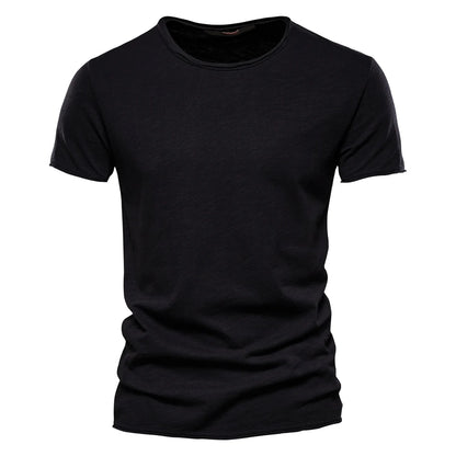 Quality 100% Cotton Men T-shirt Fashion Cut Design Slim Fit Soild Men's t-shirt Tops Tees Brasil Short Sleeve T Shirt For Men