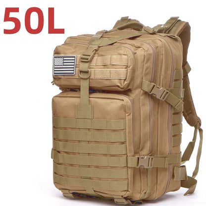 Tactical Waterproof Backpack - 25L50L Nylon Rucksack for Trekking Fishing Hunting Camping Hiking