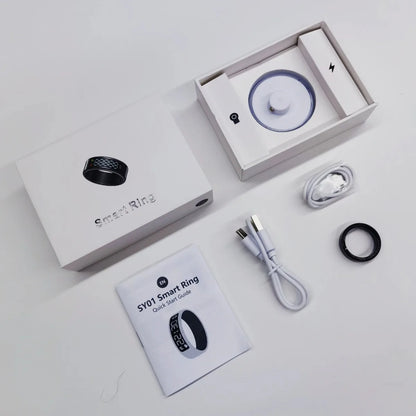 SY01 Smart Ring With LED Screen Bluetooth Health Monitoring Blood Oxygen Sleep Heart Rate Multi-sport Modes Waterproof IP68&5ATM