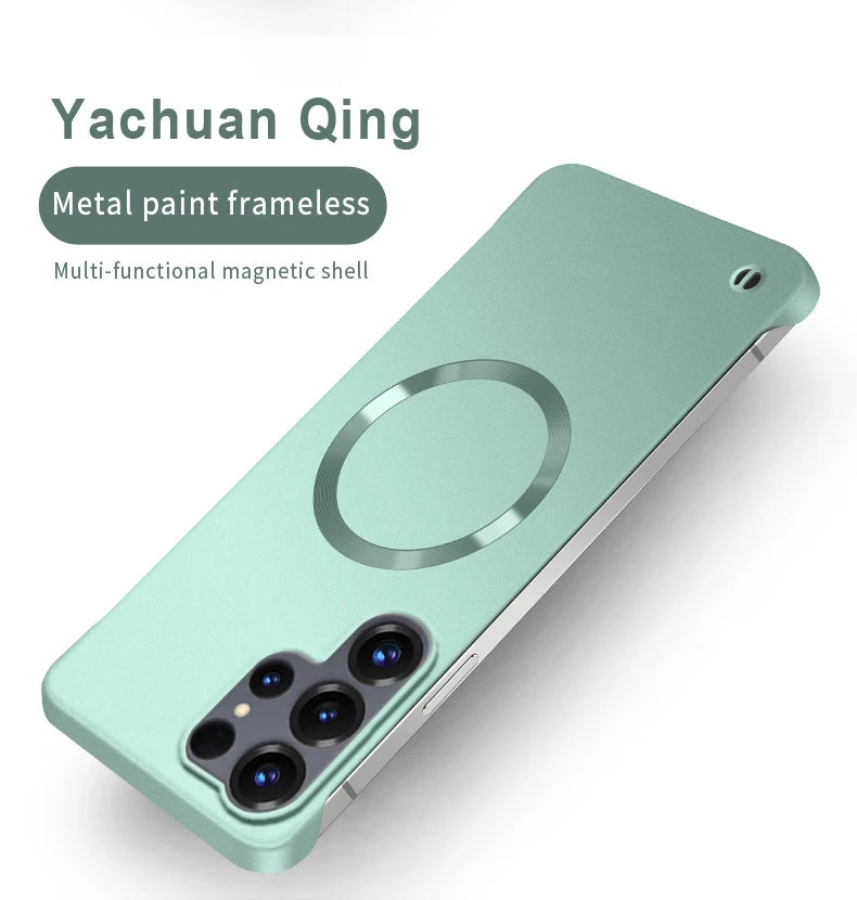 Ultra Thin Metallic Paint Magnetic Case For Samsung Galaxy S26 Ultra S25 S24 S23 Plus S22 Frameless Cooling Hard PC Cover Funda