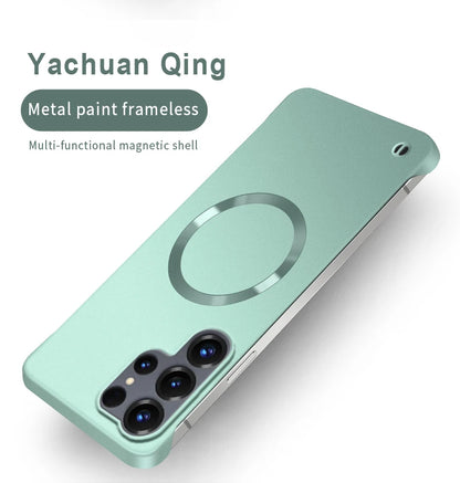 Ultra Thin Metallic Paint Magnetic Case For Samsung Galaxy S26 Ultra S25 S24 S23 Plus S22 Frameless Cooling Hard PC Cover Funda