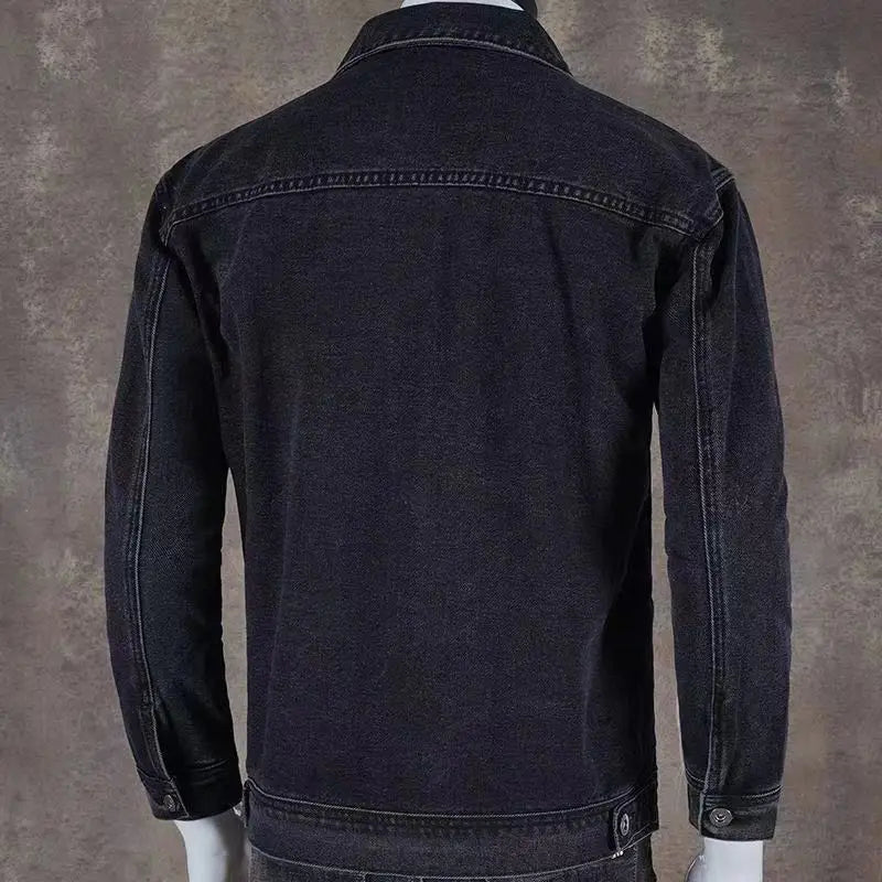 Autumn and Winter 2026 Retro Denim Jacket Men's Korean Slim Trend Handsome Multi-pocket Brand Man Luxury Tooling Jacket Men